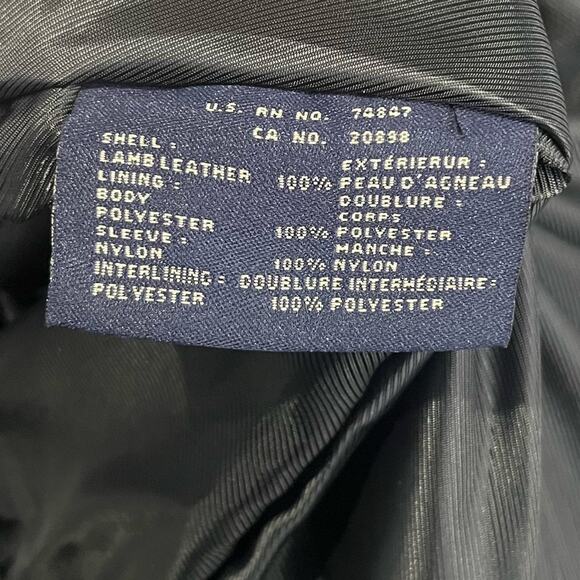 Dockers Lambs leather Mens 2XLT Full Zip Jacket Bomber Moto Pockets Aviator - Picture 9 of 10